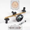 Koyoto Kogellampje, Wandlamp Goud, Zwart, 3-lichts