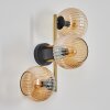 Koyoto Kogellampje, Wandlamp Goud, Zwart, 3-lichts