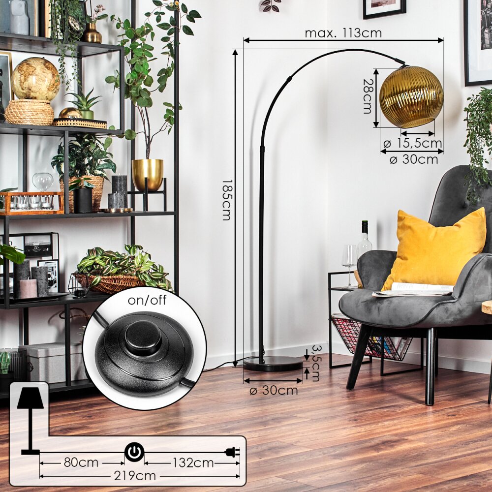 Koyoto Staande lamp Zwart, 1-licht
