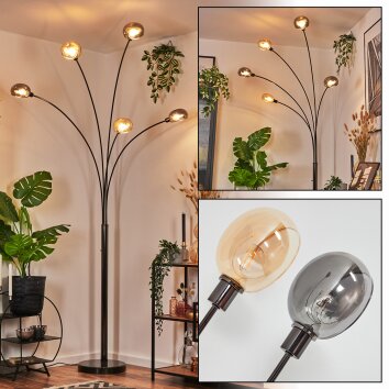 Nikkala Staande lamp Chroom, Zwart, 5-lichts Nikkala Staande lamp Chroom, Zwart, 5-lichts