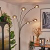 Nikkala Staande lamp Chroom, Zwart, 5-lichts