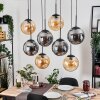 Gastor Hanglamp, Kogellampje, Hanglamp Amber, Rookkleurig, 8-lichts