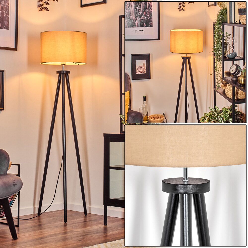 Soungou Staande lamp Chroom, Zwart, 1-licht main product photo