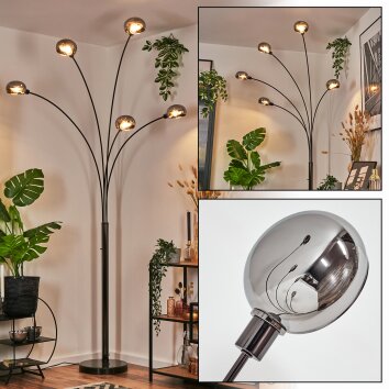 Nikkala Staande lamp Chroom, Zwart, 5-lichts Nikkala Staande lamp Chroom, Zwart, 5-lichts