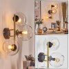 Koyoto Kogellampje, Wandlamp Goud, Zwart, 3-lichts