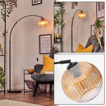 Koyoto Staande lamp, Booglampen Zwart, 1-licht