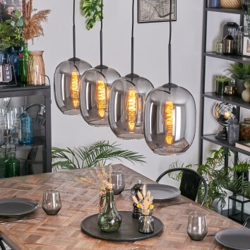 Apedo Hanglamp, Kogellampje, Hanglamp Rookkleurig, 4-lichts
