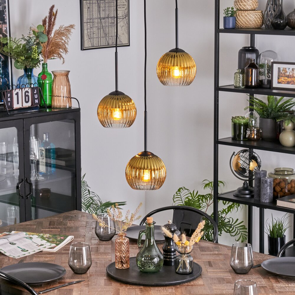 Koyoto Hanglamp, Kogellampje, Cluster hanglamp 30 cm Goud, Duidelijk, 3-lichts main product photo