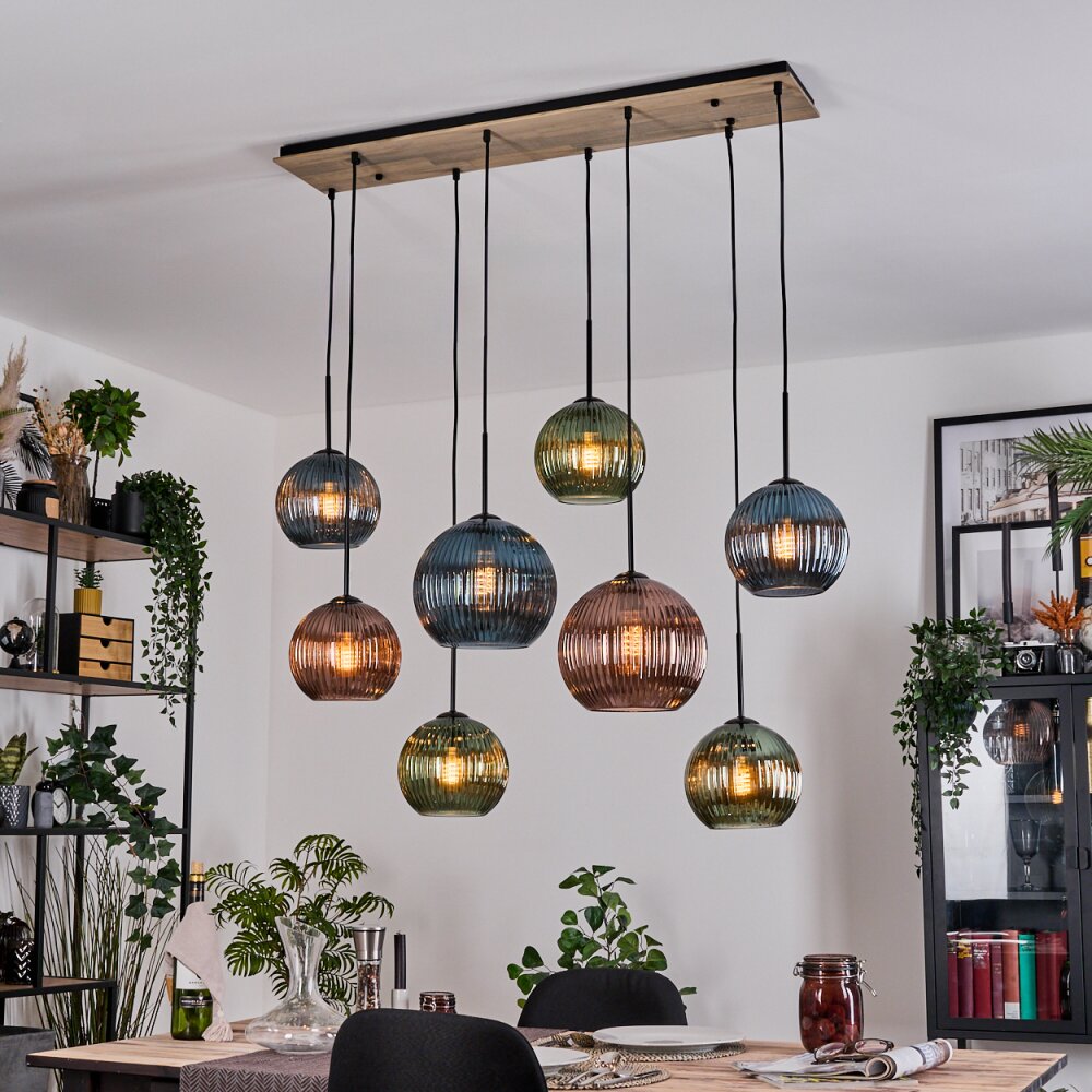 Koyoto Hanglamp, Kogellampje, Hanglamp Natuurlijke kleuren, Zwart, 8-lichts main product photo