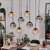 Gastor Hanglamp, Kogellampje, Hanglamp Amber, Duidelijk, Rookkleurig, 8-lichts