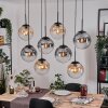 Gastor Hanglamp, Kogellampje, Hanglamp Amber, Duidelijk, Rookkleurig, 8-lichts