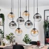 Gastor Hanglamp, Kogellampje, Hanglamp Amber, Duidelijk, Rookkleurig, 8-lichts