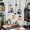 Gastor Hanglamp, Kogellampje, Hanglamp Amber, Duidelijk, Rookkleurig, 8-lichts