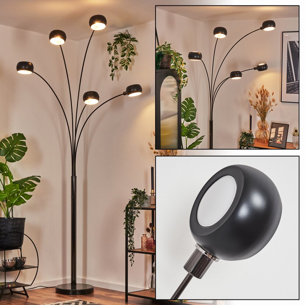 Nikkala Staande lamp Chroom, Zwart, 5-lichts main product photo