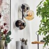 Koyoto Kogellampje, Wandlamp Amber, Chroom, Rookkleurig, 3-lichts