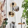 Koyoto Kogellampje, Wandlamp Amber, Chroom, Rookkleurig, 3-lichts