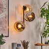 Koyoto Kogellampje, Wandlamp Amber, Chroom, Rookkleurig, 3-lichts