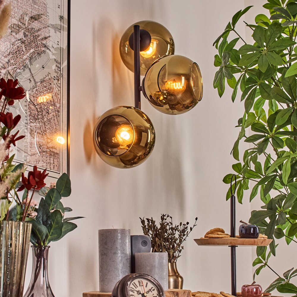 Koyoto Kogellampje, Wandlamp Goud, 3-lichts