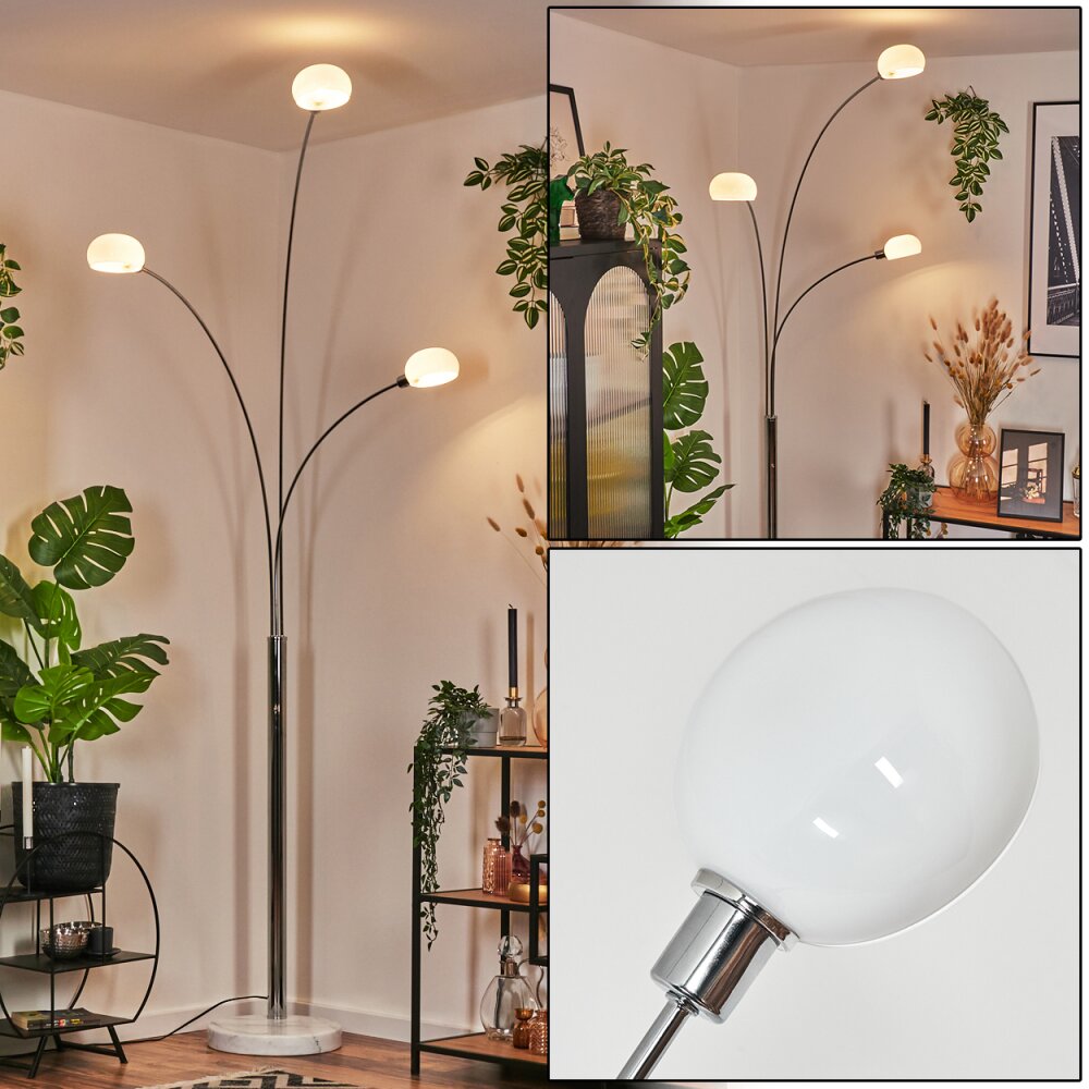 Nikkala Staande lamp Chroom, Wit, 3-lichts main product photo
