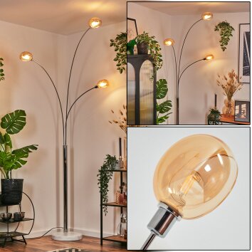 Nikkala Staande lamp Chroom, Wit, 3-lichts Nikkala Staande lamp Chroom, Wit, 3-lichts