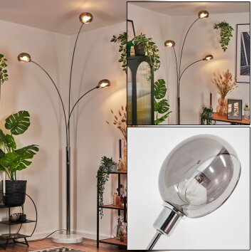 Nikkala Staande lamp Chroom, Wit, 3-lichts Nikkala Staande lamp Chroom, Wit, 3-lichts