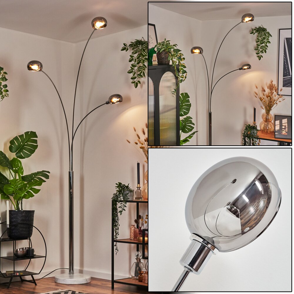 Nikkala Staande lamp Chroom, Wit, 3-lichts main product photo