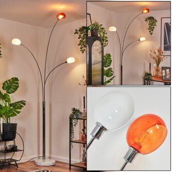Nikkala Staande lamp Chroom, Wit, 3-lichts Nikkala Staande lamp Chroom, Wit, 3-lichts
