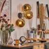 Koyoto Kogellampje, Wandlamp Goud, Zwart, 3-lichts