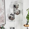 Ripoll Kogellampje, Wandlamp Rookkleurig, 3-lichts