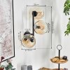 Koyoto Kogellampje, Wandlamp Amber, Duidelijk, 3-lichts