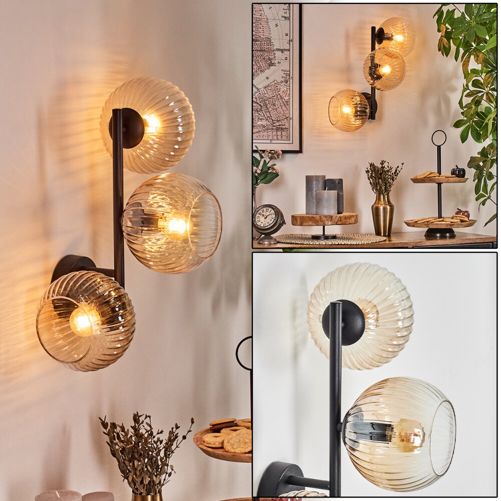 Koyoto Kogellampje, Wandlamp Amber, Duidelijk, 3-lichts main product photo