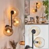 Koyoto Kogellampje, Wandlamp Amber, Duidelijk, 3-lichts
