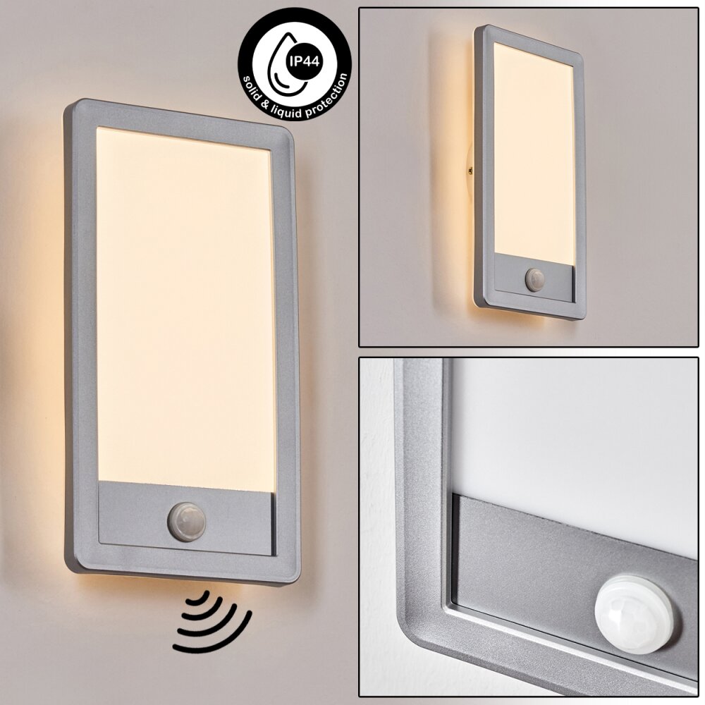 Harel Wandlamp voor buiten, Paneel, Wandlamp LED Zilver, 1-licht, Bewegingsmelder main product photo