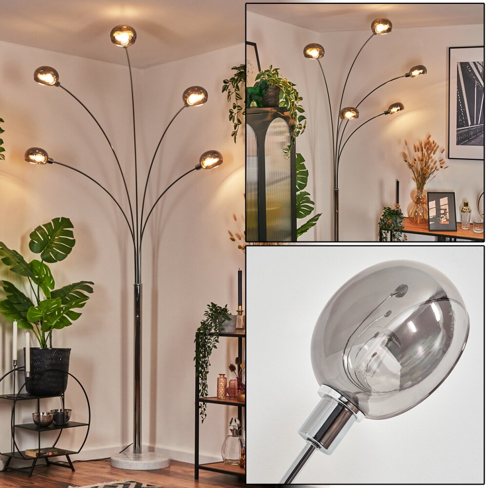 Nikkala Staande lamp Chroom, Wit, 5-lichts main product photo