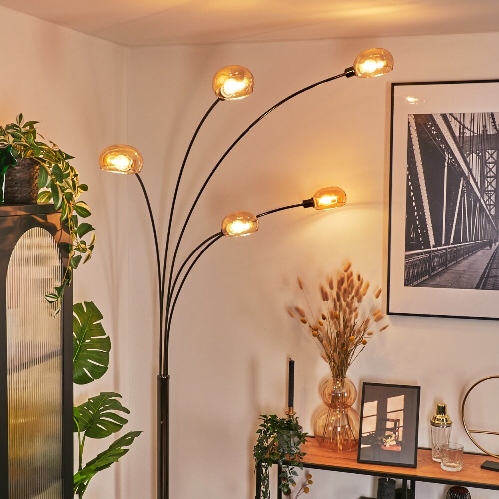 Nikkala Staande lamp Chroom, Zwart, 5-lichts
