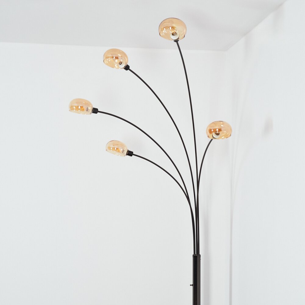 Nikkala Staande lamp Chroom, Zwart, 5-lichts