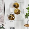 Ripoll Kogellampje, Wandlamp Goud, 3-lichts