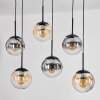 Gastor Hanglamp, Kogellampje, Hanglamp Amber, Duidelijk, Rookkleurig, 6-lichts