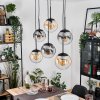 Gastor Hanglamp, Kogellampje, Hanglamp Amber, Duidelijk, Rookkleurig, 6-lichts