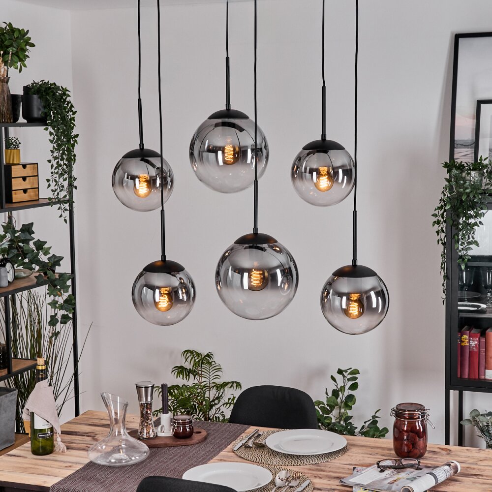 Gastor Hanglamp, Kogellampje, Hanglamp Duidelijk, Rookkleurig, 6-lichts main product photo