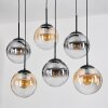 Gastor Hanglamp, Kogellampje, Hanglamp Amber, Duidelijk, Rookkleurig, 6-lichts