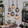 Gastor Hanglamp, Kogellampje, Hanglamp Amber, Rookkleurig, 6-lichts