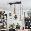 Gastor Hanglamp, Kogellampje, Hanglamp Amber, Duidelijk, Rookkleurig, 6-lichts