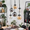 Gastor Hanglamp, Kogellampje, Hanglamp Amber, Duidelijk, Rookkleurig, 6-lichts