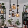 Gastor Hanglamp, Kogellampje, Hanglamp Amber, Duidelijk, Rookkleurig, 6-lichts