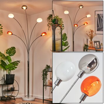 Nikkala Staande lamp Chroom, Wit, 5-lichts Nikkala Staande lamp Chroom, Wit, 5-lichts