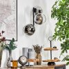 Koyoto Kogellampje, Wandlamp Chroom, Duidelijk, Rookkleurig, 3-lichts