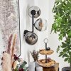 Koyoto Kogellampje, Wandlamp Chroom, Duidelijk, Rookkleurig, 3-lichts