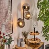 Koyoto Kogellampje, Wandlamp Chroom, Duidelijk, Rookkleurig, 3-lichts