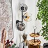 Koyoto Kogellampje, Wandlamp Amber, Duidelijk, Rookkleurig, 3-lichts